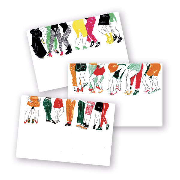 Juliette Seban – Les Danseurs, mini prints et cartes postales – lot de 3