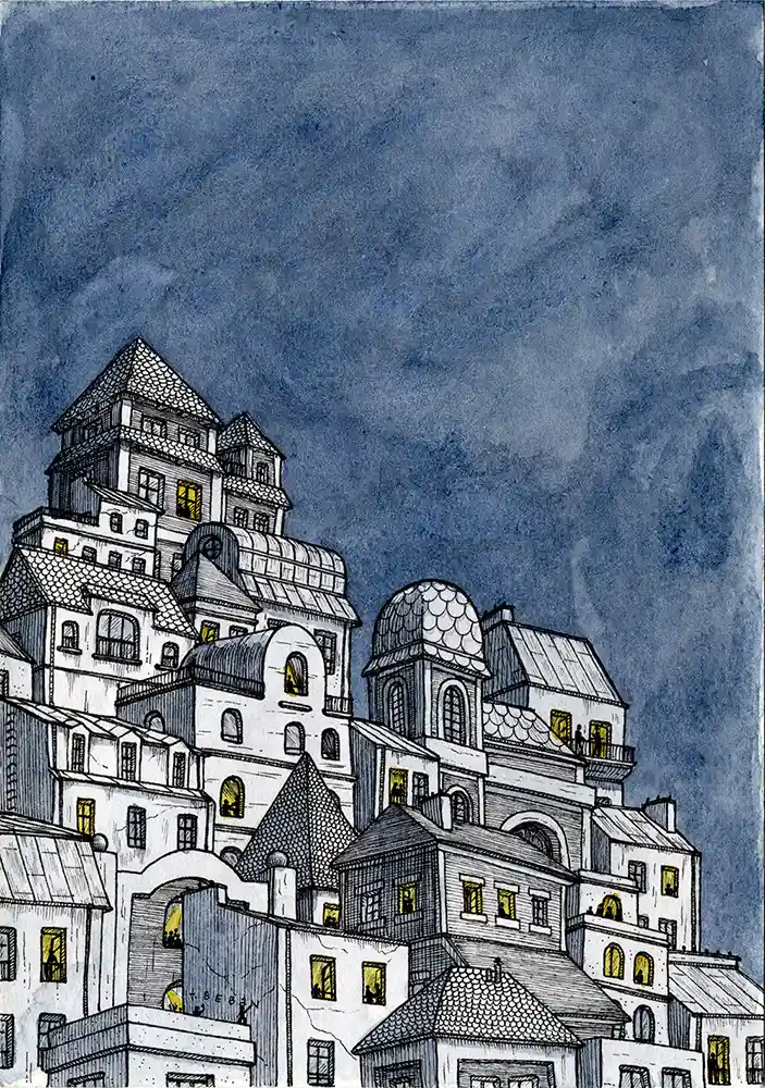 Juliette Seban – Villes –Lisboa, dessin original